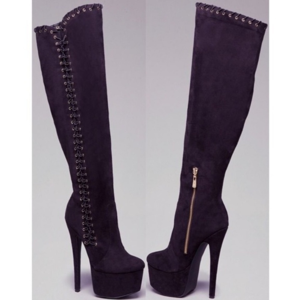 Black Bebe Alyin platform boots